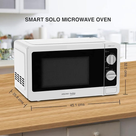 Voltas Beko, A Tata Product 20L, 700W Smart Solo Microwave Oven (MS20MPW10, White)