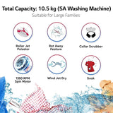 LG 10.5 kg 5 Star Wind jet dry Semi-Automatic Top Load Washing Machine (P105ASRAZ, Burgundy, Roller Jet Pulsator)