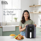 Morphy Richards Digital Air Fryer 5L: Rapid Air Circulation, Touch Panel (Black)