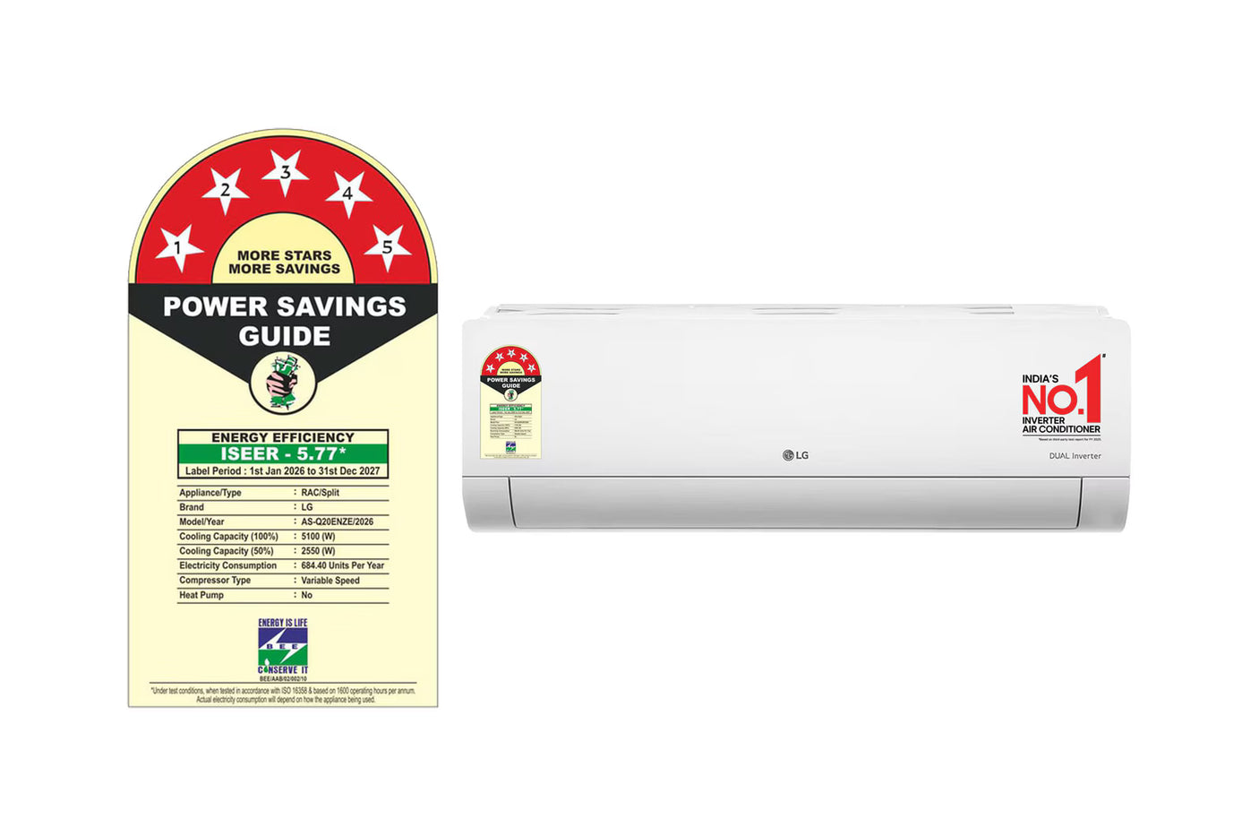 LG 1.5 Ton 5 Star Split AC – AI Convertible 6-in-1, Dual Inverter, Viraat Mode | AS-Q20ENZE (2026)