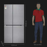 LG 650 Litres 3 Star Frost Free Side by Side Refrigerator with DoorCooling Plus Technology (GL- B257HPZ3, Shiny Steel)