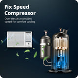 Voltas 1 Ton 2 Star Window AC (122FS Platina) | 3150W Cooling | 100% Copper | Anti-Dust Filter | High Ambient Cooling 48°C