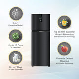 Whirlpool Intellifresh Pro 327L Convertible Refrigerator 2 Star Frost Free Double Door Smart Inverter Gravity Black Fridge