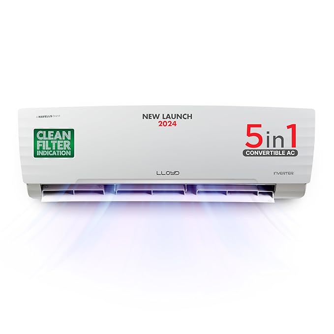 Lloyd 1.5 Ton 3 Star Inverter Split AC (5 in 1 Convertible, Copper GLS18I3FOSEC)