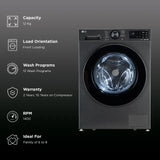 LG FDX1207N5B 12 Kg/7 Kg Wi-Fi Washer Dryer | TurboWash 360°, Inverter Direct Drive, Platinum Black