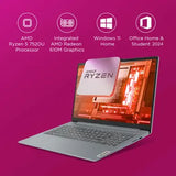 Lenovo 82XQ00W4IN Laptop (15.6" FHD, Arctic Grey) | AMD Ryzen 5 7520U | 16GB RAM, 512GB SSD | Integrated AMD Graphics | Backlit Keyboard | Windows 11 Home + MS Office 2024 | 1-Year Warranty