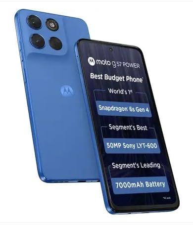 Motorola G57 Power 5G (Regatta, 8GB RAM, 128GB Storage) – Snapdragon 6s Gen 4 & 7000mAh Battery