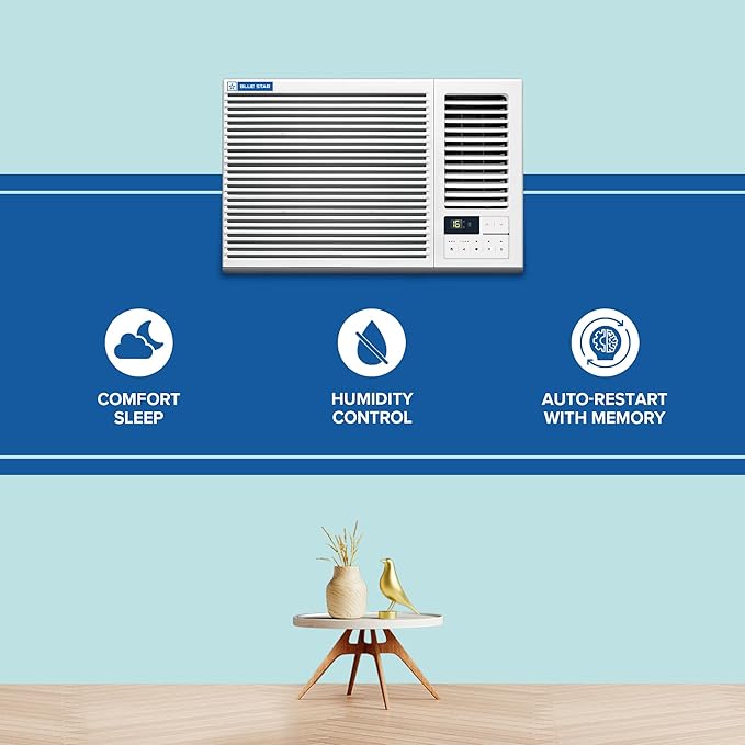 Blue Star 1.5 Ton 3 Star Fixed Speed Window AC | Copper Coil | Multi Sensors | Blue Fins Protection | WFA318GXU