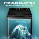 Haier SmartChoice 10.5 Kg 5-Star Fully Automatic Top Load Washing Machine | Oceanus Wave Drum, Inbuilt Butterfly Heater, Smart Features (HWM105-H688BK, Black)