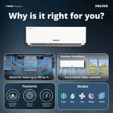 Voltas 2 Ton 5 Star Adjustable Inverter Split AC | 245INV Vectra Plush | Stabilizer-Free, 100% Copper