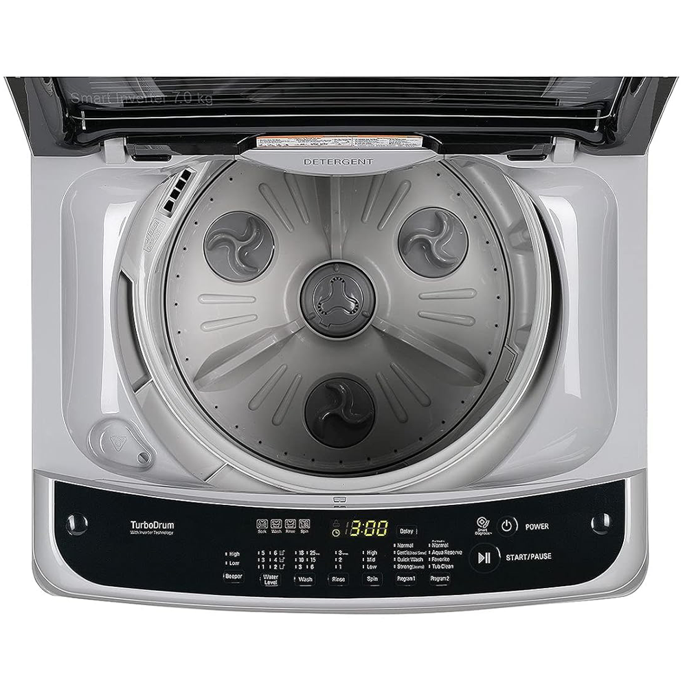 Best Washing Machine: LG 7 kg - 5 Star, Top Load, Inverter Technology, Silver