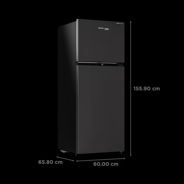 Voltas Beko 250 Litres 2 Star Frost Free Double Door Refrigerator Wooden Black (RFF295D (WOODEN BLACK))