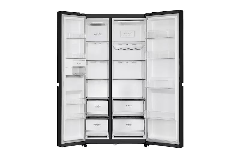 LG 650L 3 Star Side-by-Side Convertible Refrigerator with Multi-Air Flow & Smart Diagnosis™, Ultra Glam Black (GL-B257DUB3)