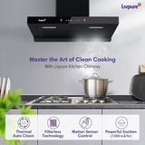 Livpure Ether 60cm T-Shape Kitchen Chimney: Filterless, Thermal Auto-Clean, Strong Suction