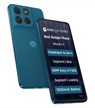Motorola G57 Power 5G (Corsair, 8GB RAM, 128GB Storage) – Snapdragon 6s Gen 4, 7000mAh Battery & 50MP Camera