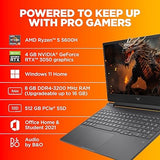 HP Victus Gaming Laptop, AMD Ryzen 5 5600H, 4GB RTX 3050 GPU, 15.6-inch (39.6 cm) FHD IPS 144Hz, 8GB DDR4, 512GB SSD, Backlit KB, 9ms Response time (Win 11, MSO, Silver, 2.37 kg),FB0050AX