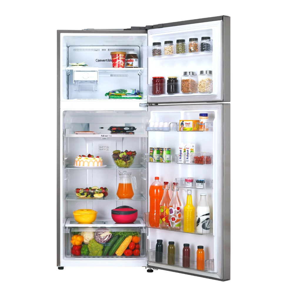 LG 446 Litres 1 Star Double Door Frost Free Refrigerator with Door Cooling+, Convertible, Smart Diagnosis, Toughened Glass Shelf (GL-T502CPZR)