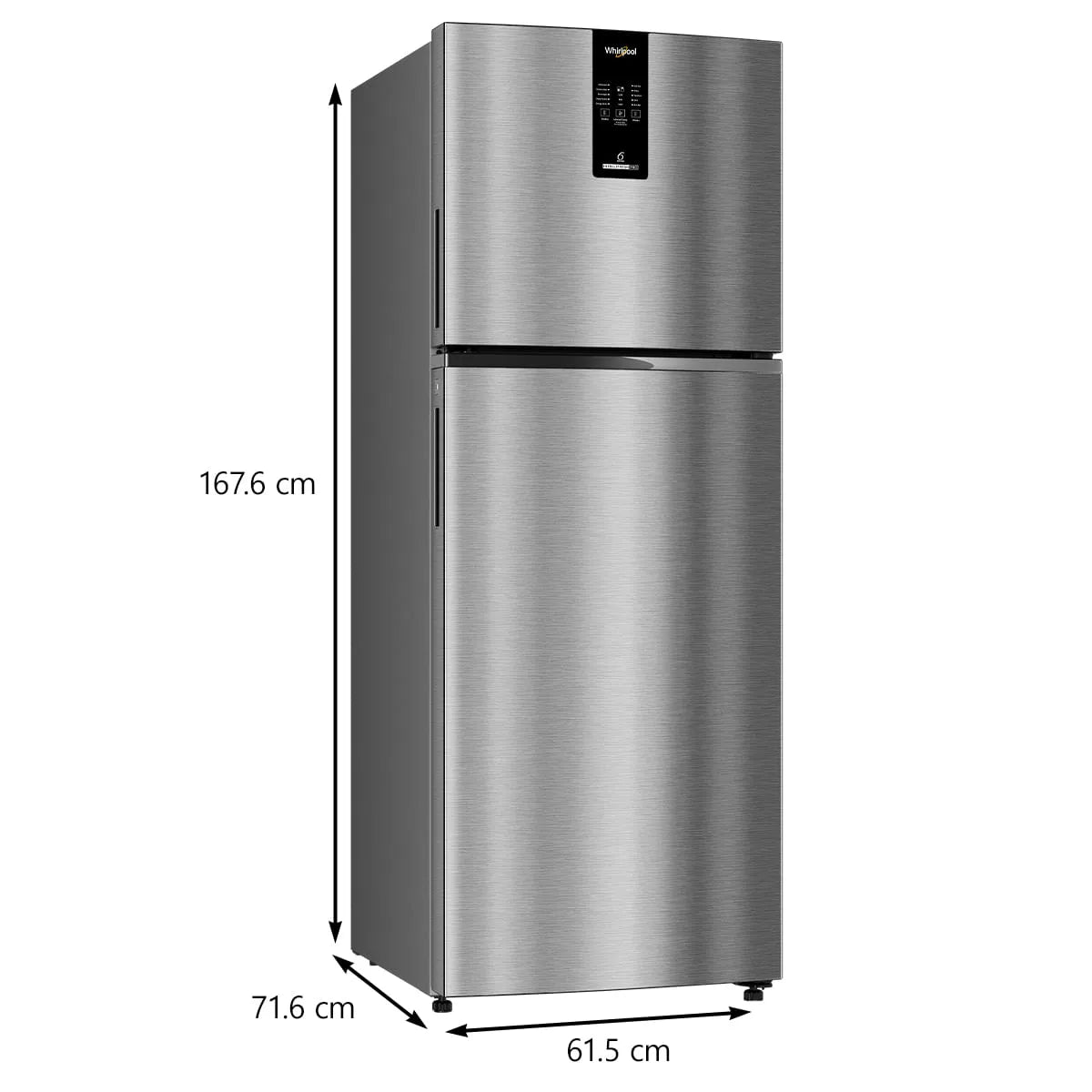 Whirlpool Intellifresh Pro 308L Convertible Refrigerator 2 Star Frost Free Double Door Smart Inverter Alpha Steel Fridge