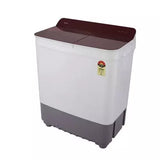 Haier HTW80-196BR 8 Kg Semi-Automatic Top Load Washing Machine | Vortex Pulsator, 5 Star, White & Burgundy