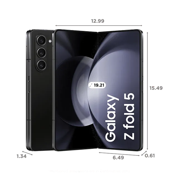 Phantom Black Samsung Galaxy Z Fold5 5G - 256GB/12GB RAM, where elegance meets tech.