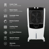 Bajaj Shield Series Mighty 104 L Desert Air Cooler White – High Airflow Turbo Cooling