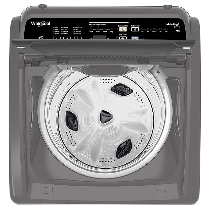 Whirlpool 7.5kg 5-Star Fully-Automatic Top Load Washer (WHITEMAGIC ELITE 7.5 GREY 10YMW - 31370)