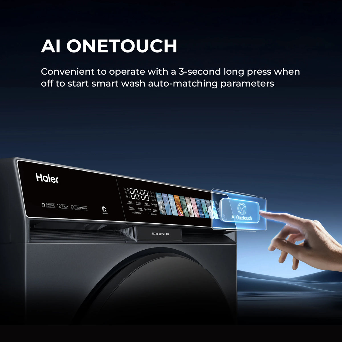 Haier 12 Kg Wi-Fi Fully Automatic Front Load Washing Machine | Direct Motion, 5 Star, Black | HW120-DM14F11BKU1