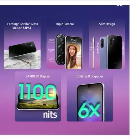 Samsung Galaxy F17 5G 6GB/128GB | Dimensity 6300, Super AMOLED, 6000mAh Battery, Navy Black