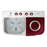 Washing Machine: Stylish White and Red model for effective cleaning.
