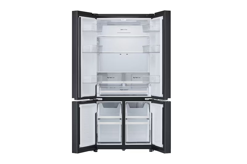 LG 574L French Door Refrigerator Wi-Fi Convertible Smart Inverter Fresh Converter+ Door Cooling+ Black Glass 3 Star