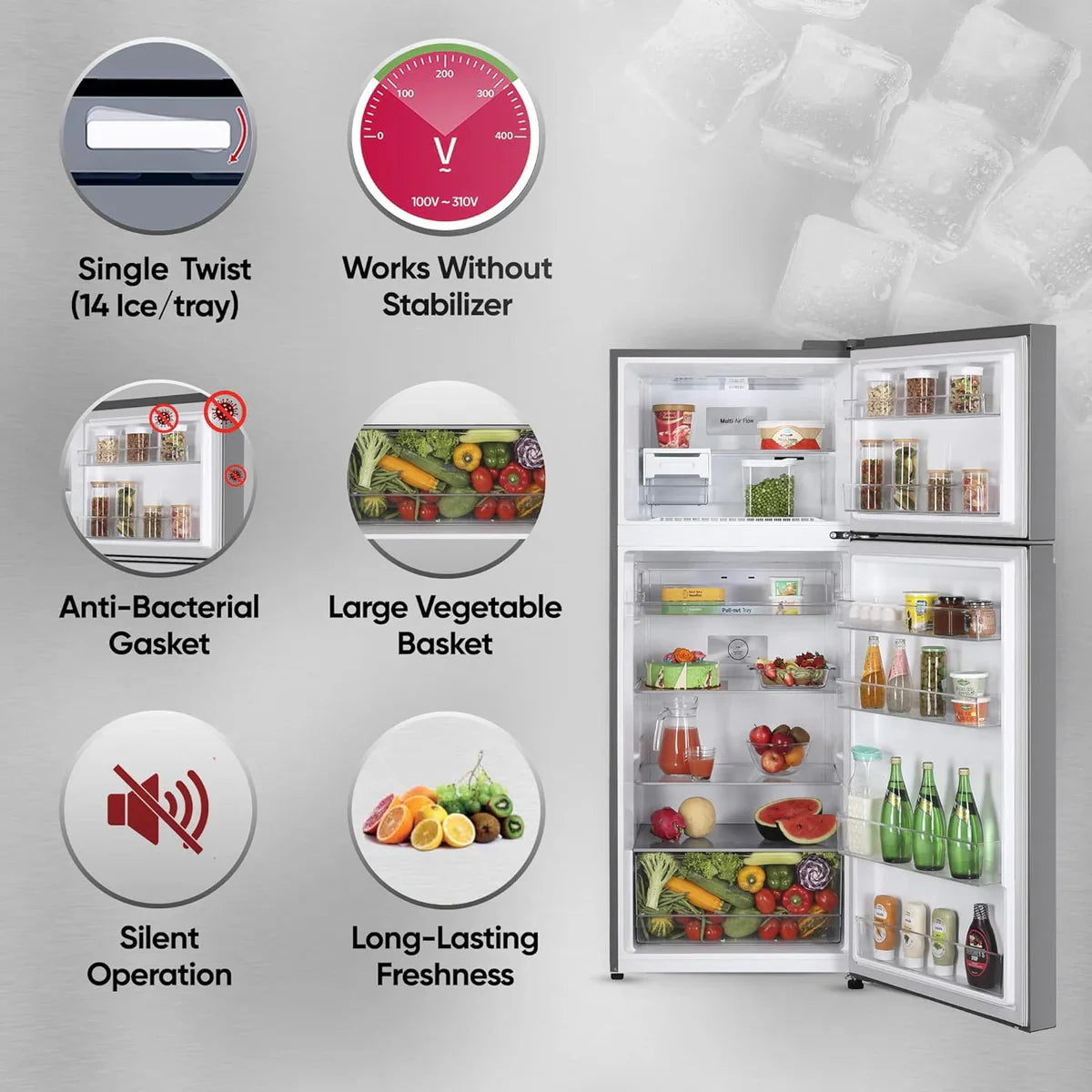 LG 466L Double Door Refrigerator GLT4616TEPZ – Frost-Free, Smart Inverter & Convertible Wi-Fi Cooling