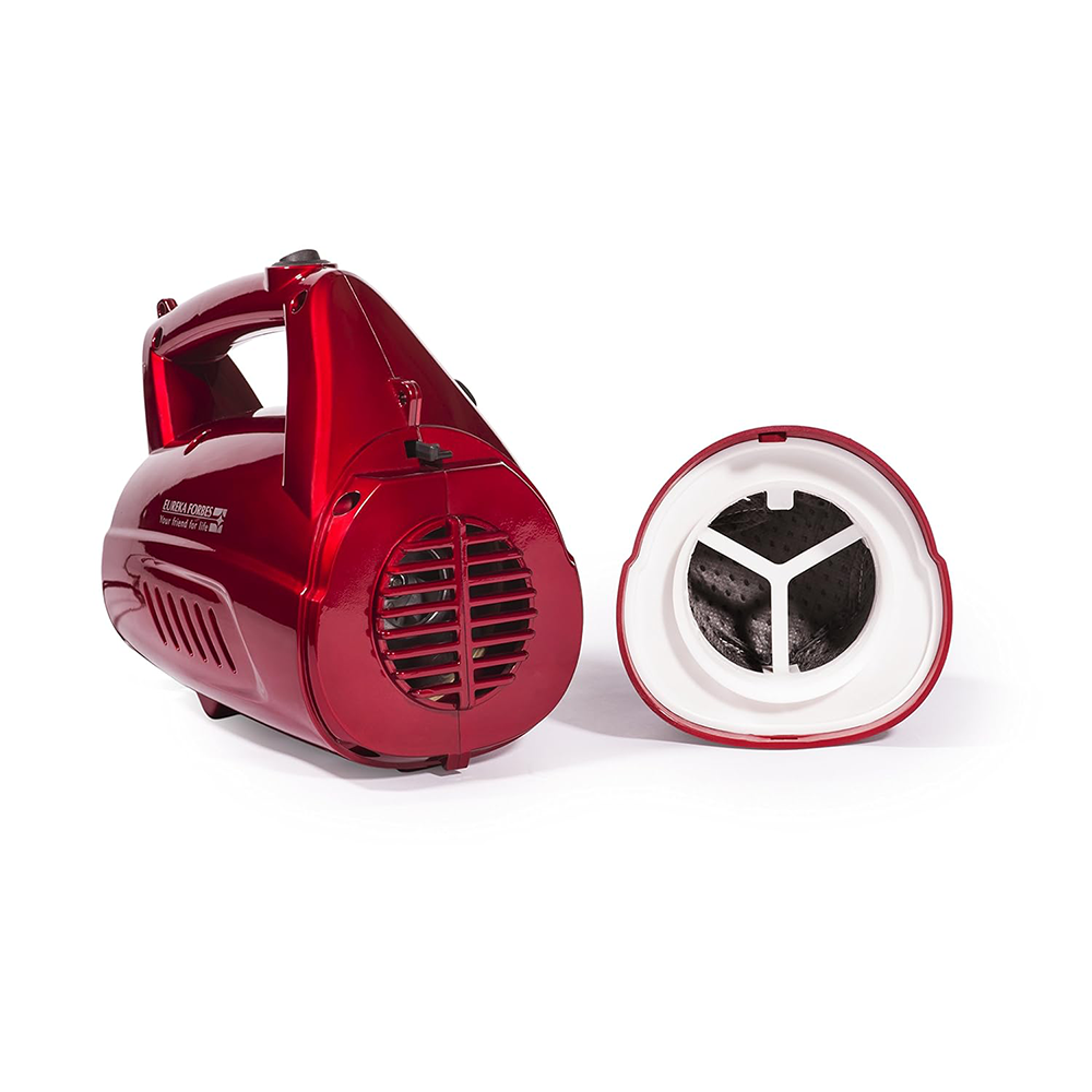 Sleek and Powerful: Eureka Forbes Handheld Vacuum, 0.5L, Red/Black