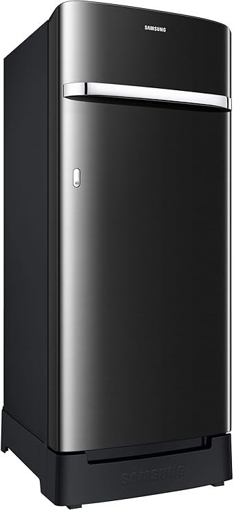 Samsung 215 L, 3 Star, Digital Inverter, Direct-Cool Single Door Refrigerator (RR23D2H23BX/HL, Lux Black, Base Stand Drawer)