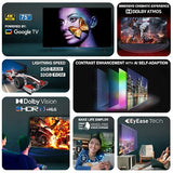 Sansui 75 Inch 4K Ultra HD Smart Google TV (JSW75GSUHDFF) | LED Display | Voice Control | Pebble Grey