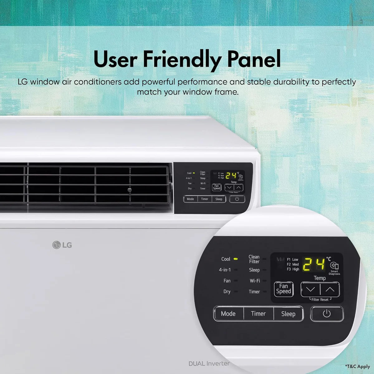 LG AW-Q24WWXA 2 Ton 3 Star Wi-Fi Dual Inverter Window AC (2026 Model) | Convertible 4-in-1 Cooling | 100% Copper Condenser | ThinQ Smart App Control | HD Filter | White