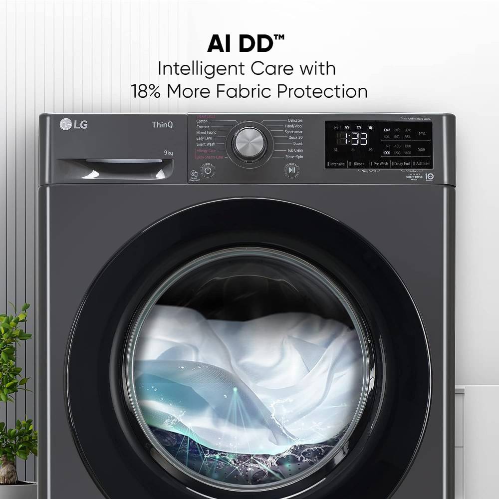 Upgrade your laundry experience with the LG 9kg 5-Star Front Load Washer.