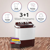 LG 10.5 kg 5 Star Wind jet dry Semi-Automatic Top Load Washing Machine (P105ASRAZ, Burgundy, Roller Jet Pulsator)