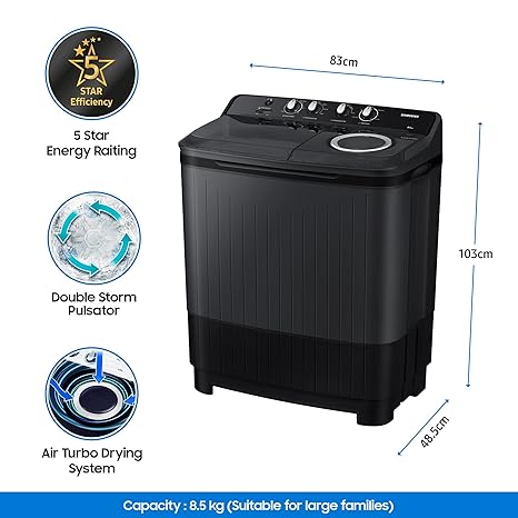 Washing Machine: Dark Gray model for effective and convenient cleaning.