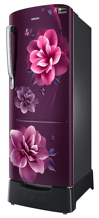 Samsung 223L 3 Star Inverter Direct-Cool Single Door Refrigerator Appliance (RR24C2823CR/NL, Camellia Purple) Base Stand Drawer