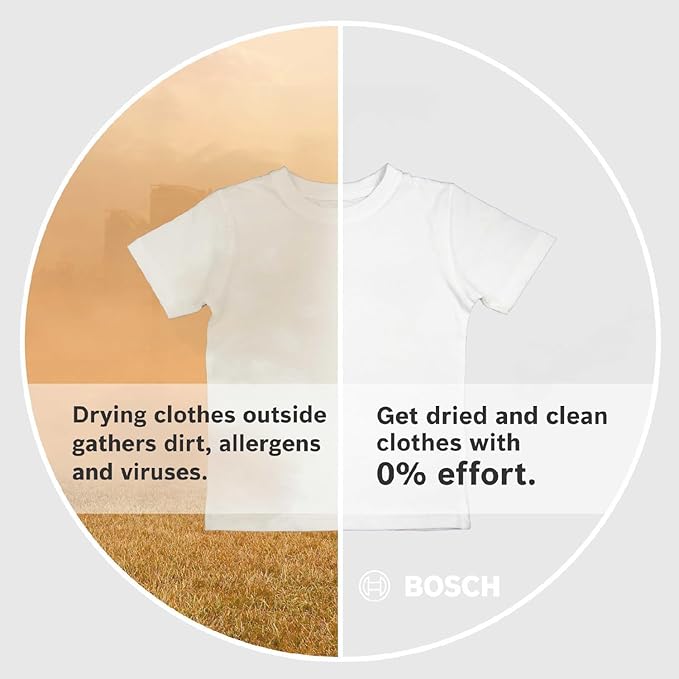 Bosch 9 kg Fully Automatic Front load Condenser Tumble Dryer (2024 Model, WPG24108IN, 5 Drying Options, 14 Programs, Allergy Plus, 100% Drying with 0% Effort, Inbuilt Heater, Silver)