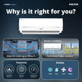 Voltas Vectra Zenith 1.5 Ton 3 Star Inverter Split Air Conditioner (Model: 183INVHC) | High Ambient Cooling up to 52°C | Turbo Cooling | Energy Efficient | Copper Condenser | Smart Cooling Technology | 2026 Model
