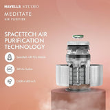 Havells Studio Meditate AP 400 Air purifier with SpaceTech Air Purification Technology with TiO2 module & Integrated H14 HEPA filter (Silver Satin)