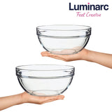 Luminarc Tempered Stackable 1.1L, 2.0 L Mixing Bowl Pack of 2