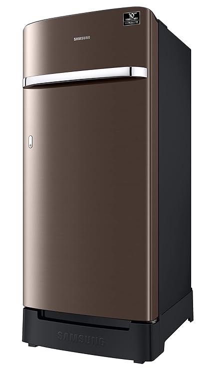 Samsung 189L 5 Star Inverter Direct-Cool Single Door Refrigerator Appliance (RR21C2H25DX/HL,Luxe Brown) Base Stand Drawer)