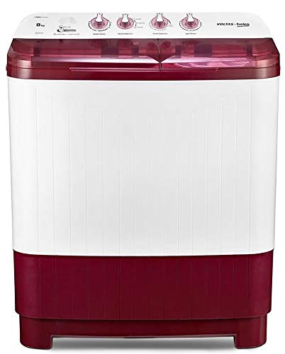 Voltas Beko 8 kg Semi-Automatic Top Loading Washing Machine (WTT80DBRT, Burgundy) 2020