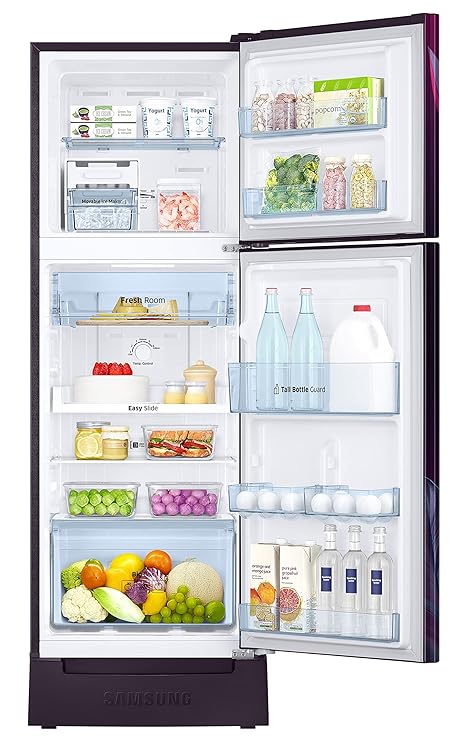 Samsung 236L 2 Star Inverter Frost-Free Double Door Refrigerator (RT28C31429R/HL,Paradise Bloom Purple) Base Stand Drawer)