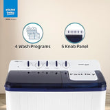 Voltas Beko 12 Kg 5 Star Semi-Automatic Top Load Washing Machine (2023 Model, WTT120UPA/BL5KPTD, Blue, Special pulsator and Double waterfall Technology)