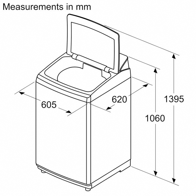 Powerful cleaning: Bosch Series 6 Top Loader - 680 RPM.