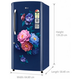 LG 224L Double Door Refrigerator | GL-D2336YARS | Smart Inverter Compressor, Red Silver Finish