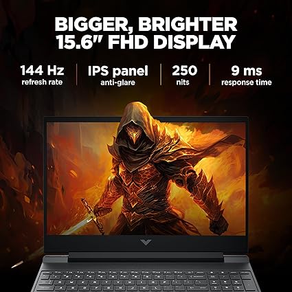 HP Victus Gaming Laptop, AMD Ryzen 5 5600H, 4GB RTX 3050 GPU, 15.6-inch (39.6 cm) FHD IPS 144Hz, 8GB DDR4, 512GB SSD, Backlit KB, 9ms Response time (Win 11, MSO, Silver, 2.37 kg),FB0050AX